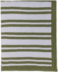 Living Textiles Chenille Knitted Blanket - Sage Stripes