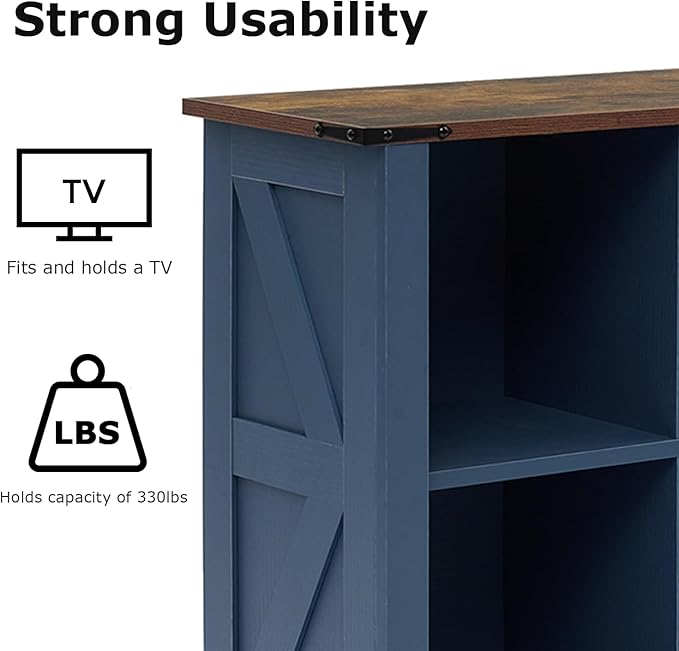 6 Cube Storage Organizer, Wood Cube Bookshelf with LED Lights, Horizontal Storage Cubes, Kids Bookshelf, Display Cabinet Cubby Shelf for Living Room Home Office Bedroom，Navy Blue