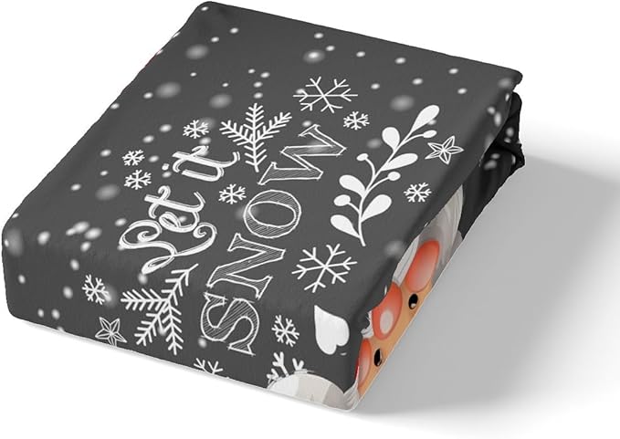 Christmas Duvet Cover Set Twin Size Santa Claus with Candles and Gift Boxes Print Bedding Set 2pcs for Kids Boys New Year Theme Comforter Cover Winter Snow Quilt Cover with 1 Pillowcase,No Comforter