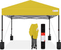 Best Choice Products 12x12ft 1-Person Setup Pop Up Canopy Tent Instant Portable Shelter w/ 1-Button Push, Case, 4 Weight Bags - Yellow