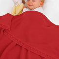 Baby Knit Blanket Soft Breathable Cotton Scallop Border Blankets Newborn Knitted Blanket Swaddle Blankets Gifts for Baby Newborn Toddler Shower Boy Girl New Mom Birthday Christmas Red 30x30