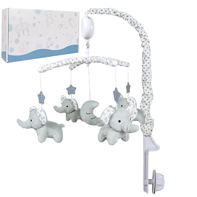 Crib Mobile Girls | Rotating Musical Mobile with Plush Animals | Wind-Up Nursery Decor for Crib Or Cradle, Soft Hanging & Girls with Gentle Music Box