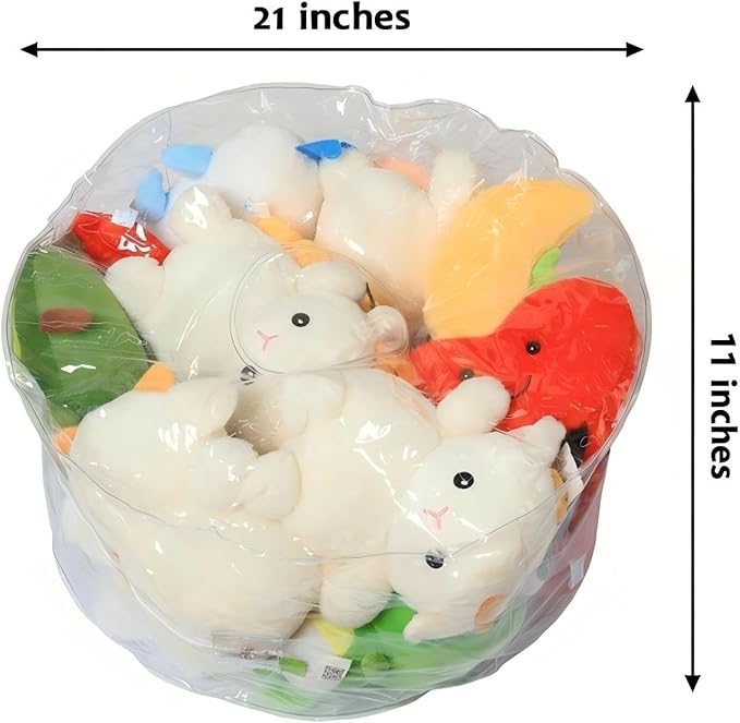 Clear Stuffed Animal Storage Bean Bag Chair Cover - Extra Large 150L, Waterproof & Easy-Clean Toy Organizer with Plastic Window,forNursery, Bedroom, Playroom (Cover Only, No Filler) (C1pcs)