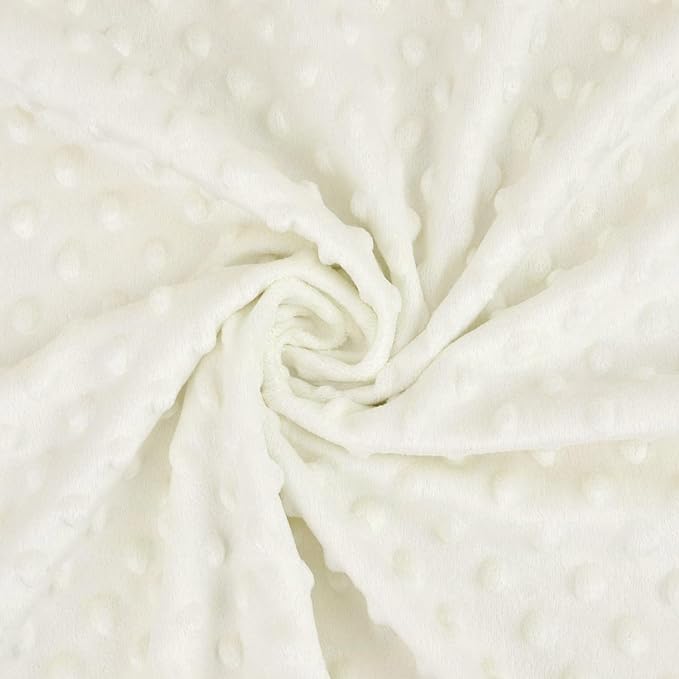 American Baby Company Heavenly Soft Chenille Security Blanket, 2-Layer Design with Minky Dot & Silky Satin, Cream, 14" x 14" for Boys and Girls