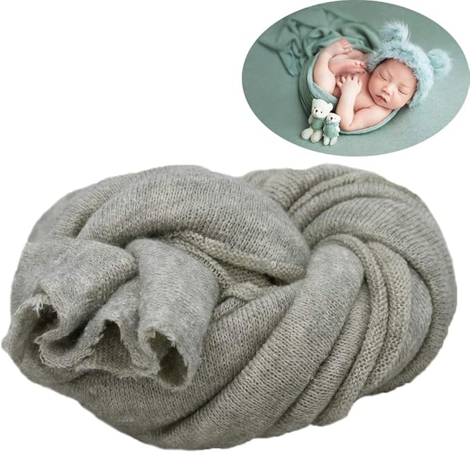 NBBBPROP Newborn Photography Stretch Wrap Baby Photo Knitted Blanket Photo Shoot Props Swaddle for Boys Girls