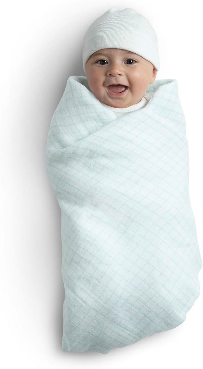 Delta Children 100% Cotton Muslin Baby Receiving Blankets for Girls and Boys – 47x47 Inches (Pack of 4), Sea Life