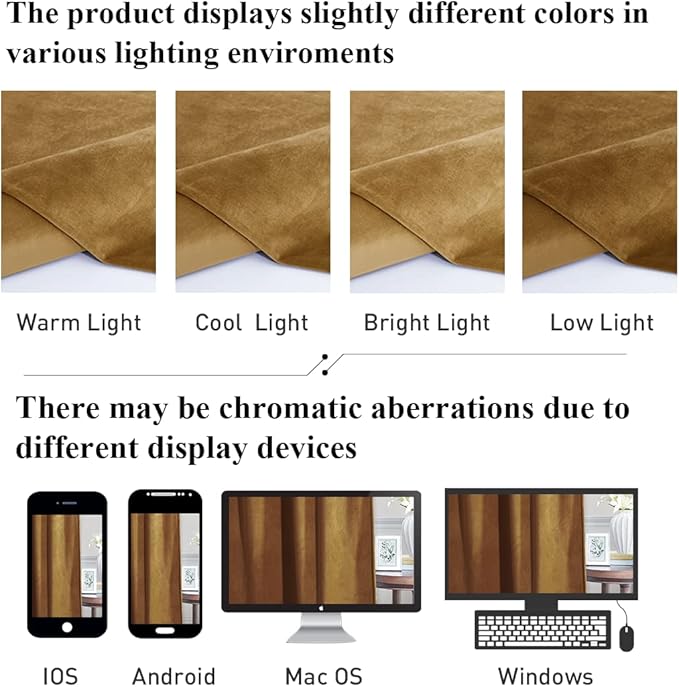 StangH Gold Brown Velvet Curtains 90 inches Long - Classic Traditional Home Decor for Bedroom/Living Room Thermal Insulated Blackout Vintage Drapes for Cottage/Farmhouse/Cabin, W52 x L90, 2 Panels
