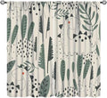 Funny Dinosaur Curtains, Jungle Cute Cartoon Animals Tropical Leaves Plant Beige Green Print Blackout Window Treatments for Kids Boys Girls Bedroom Living Room 84x84in