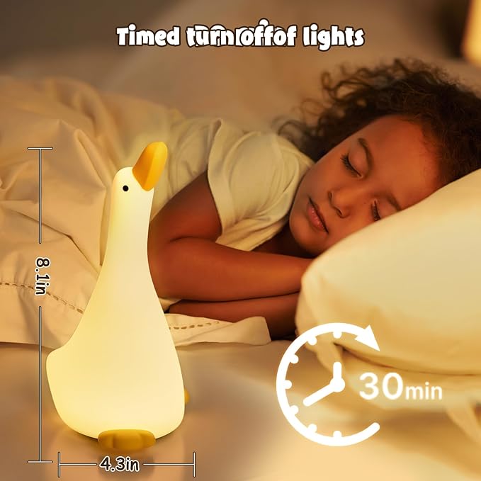 Night Light,LED Silicone Material, 3 Levels of Warm Light, Cute Animal Night Lamp for Kid's Room Decor