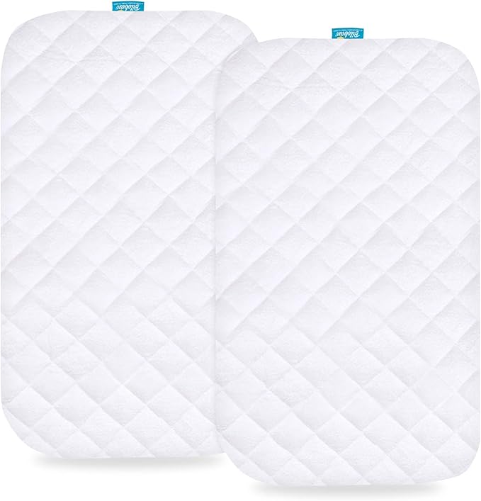 Waterproof Bassinet Mattress Pad Cover Fit for AirClub Bassinet Bedside Sleeper, 2 Pack, Ultra Soft Surface, Breathable and Easy Care