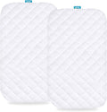 Waterproof Bassinet Mattress Pad Cover Compatible with wayfong Baby Bassinet and venowu Bedside Crib Bassinet, 2 Pack, Ultra Soft Surface