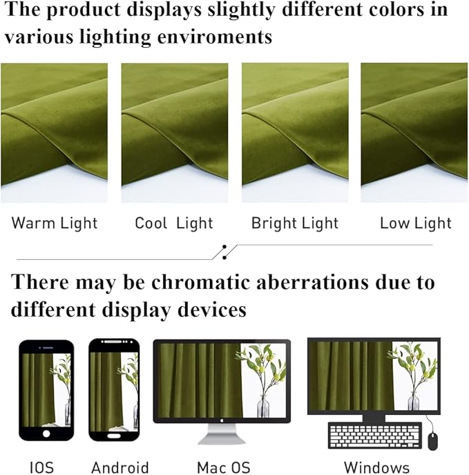 StangH 102 inches Back Tab Velvet Curtains Luxury Olive Green Room Darkening Window Drapes Heavy Thermal Insulated Panels for Sliding Door Bedroom, W52 x L102, 2 Panels