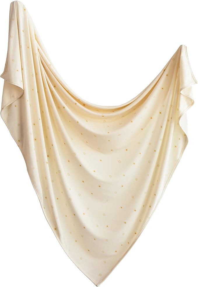 mushie Stretchy Baby Swaddle Blanket | Extra Soft & Snug Fit | 47"x47" (Sun)