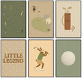 Golf Canvas Wall Art, Baby Boy Nursery Sports Posters, Animal Athletes Elephant Rabbit Pictures, Little Legend Charming Quote Print, Kids Bedroom Golf Course Wall Decor 12x16in Wrapped Canvas