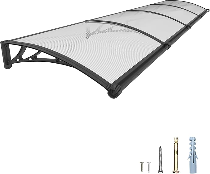 40''*160'' Window and Door Exterior, UV/Rain/Snow/Sunlight Protection Sheet,UPF 50+ Polycarbonate Overhang Canopy,House Overdoor Awnings for Door Entrance Outside/Patio/Porch/Deck