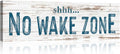 TAILORED CANVASES - No Wake Zone Sign, Charming Wall Decor for lakehouse and house, 'Shh No Wake Zone' Sign, Rustic Above Bed Decor, Lake House, Ideal Gift for Any Space 12x36