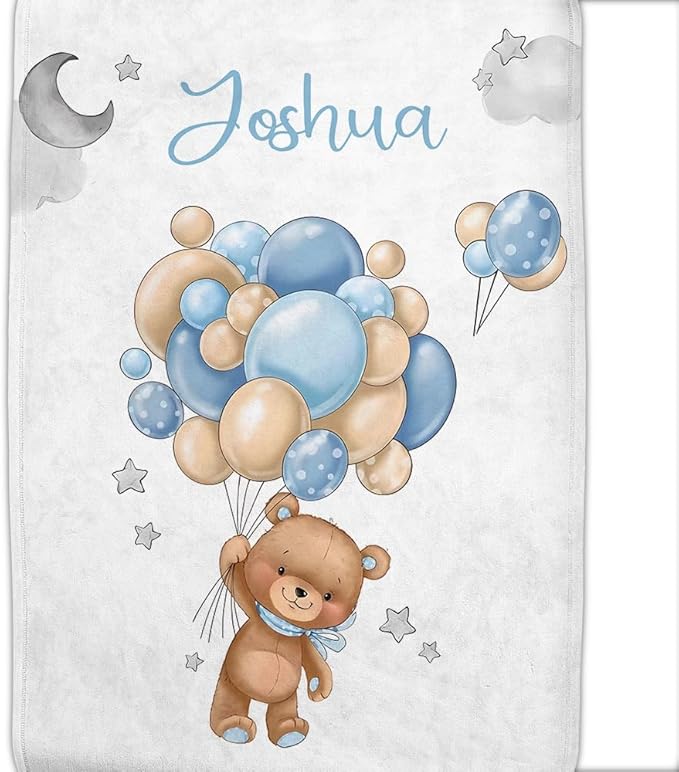 Personalized Baby Blanket with Name - Customized Soft Flannel Blanket for Boys & Girls (60x80 Inches) - Ideal Gift for Baby Shower, Birthday, Christmas, Newborn
