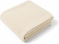 Baby Knit Blanket Soft Cotton Lightweight Newborn Blanket for Crib Stroller Toddler Nursery Shower Gift Cozy Breathable Travel Swaddle Wrap Cream 30 x 40 Inches