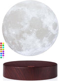 VGAzer Levitating Moon Lamp.Floating and Spinning in Air Freely with Luxury Wooden Base and 3D Printing LED Moon Light Colors,for Unique Gifts,Room Decor,Night Light,Office Desk Tech Toys -6 Inch