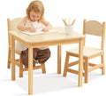 Wood Kids Table and Chairs Set, Waterproof Desktop, Easy to Clean, Smooth Edge, Ideal Toddler Table Chairs Set for Eating, Snack Time and Play Games