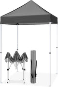 EAGLE PEAK 5x5 Pop Up Canopy Tent Instant Outdoor Canopy Easy Set-up Straight Leg Folding Shelter, Gray