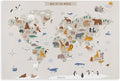 KIPNG Kids World Map - Playroom Animal World Map - Nursery Educational Poster Canvas Poster Wall Art Picture Paintings for Living Room Bedroom Decoration Unframe-style24x36inch(60x90cm)