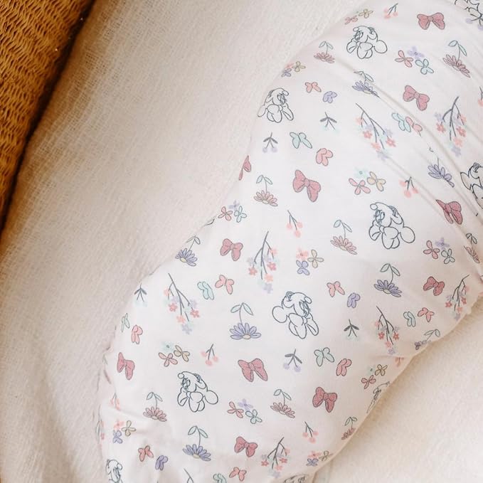 Copper Pearl Large Premium Knit Baby Swaddle Receiving Blanket Minnie Mouse's Bowquet