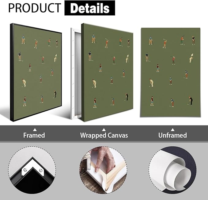 Golf Canvas Wall Art, Baby Boy Nursery Sports Posters, Animal Athletes Elephant Rabbit Pictures, Little Legend Charming Quote Print, Kids Bedroom Golf Course Wall Decor 16x24in Unframed