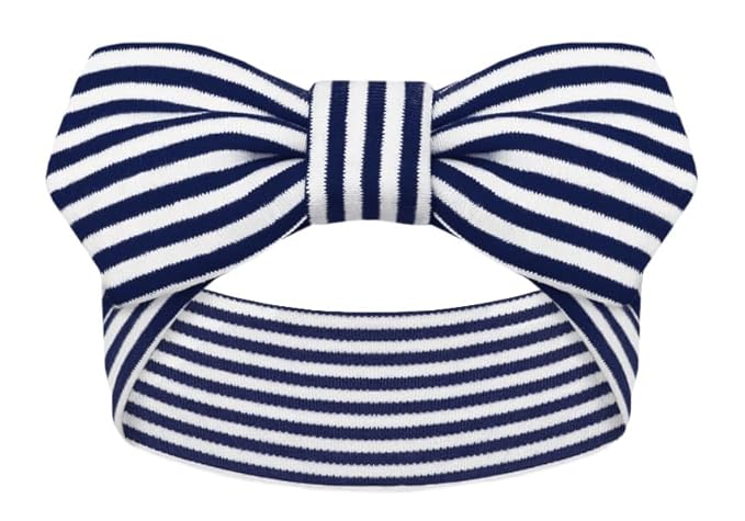 Creative Knitwear UTC Mocs Tennessee Chattanooga Infant Girls Navy/White Striped Hair Knot Headband Embroidered Logo - Size Newborn - 4T