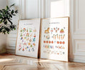 OZCONO Alphabet Numbers Poster, Vibrant ABC Counting Chart Kids, Playroom Wall Decor Art, Homeschool Education Guide (Unframed) (27x40)