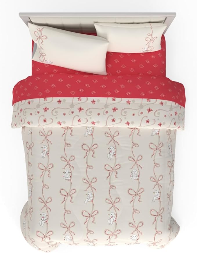 Lamb Chop Retro Classic 7 Piece Full Bedding Set - Super Soft Cozy Reversible Comforter and Sheet Set with Sham, (Officially Licensed Product) by Franco