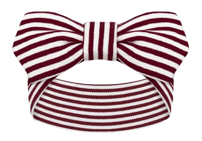 Creative Knitwear Virginia Tech Hokies Infant Girls Maroon/White Striped Hair Knot Headband Embroidered Logo - Size Newborn - 4T