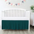 100% Egyptian Cotton, Nursery Crib Toddler (24" x 38" + 10") 800 Thread Count Crib Skirt Dust Ruffle, Bedding Skirts for Baby Boys or Girls, 10" Drop, Teal Solid