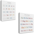 Ryeolo Alphabet Canvas Prints - Wall Art for Kids, Safari Nursery Decor, Boho Rainbow Art for Living Room, Classroom, Playroom - 12x16 Inches, Set of 2