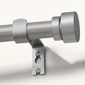 Modern Silver Curtain Rods for Windows 48 to 84 Inches Adjustable Length Heavy Duty 1" Diameter Window Curtain Rod with Decorative Finials for Outdoor Bedroom Kitchen Living Room