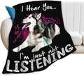 Tijuboni Husky Throw Blanket Dog Gifts for Girls Boys Women Men Kids Adults Soft Flannel Fleece Blanket for Couch Sofa Bed Home Decor 60"x80"