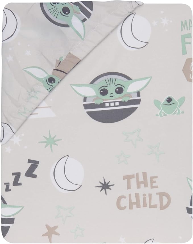 Lambs & Ivy Star Wars Cozy Friends Baby Yoda/Grogu Fitted Crib Sheet