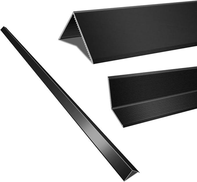 6PCS Aluminum Alloy Metal Corner Guards - Black Wall Corner Protectors 1.6" x 1.6" x 48" with 90 Angle, 19Ga / 0.9mm Thickness (4x4x120CM)