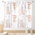Rabbits Curtains, Kids Boys Girls Cartoon Cute Lovely Animals Moon Cloud Ballon Pastel Pink Window Drapery Treatments for Baby Living Room Bedroom Nursey Toddler 2 Panels, 42"x54" Inch