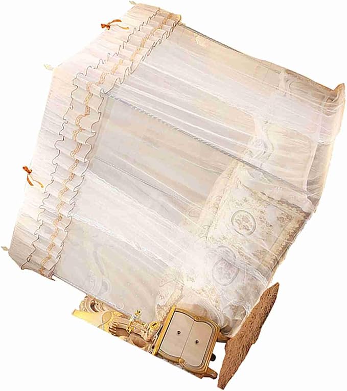Canopy Bed Curtains Bed Drapes, Luxury Princess Four Corner Post Curtain Canopy Netting Net Bedding (180 * 200 * 200)