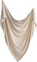 mushie Stretchy Baby Swaddle Blanket | Extra Soft & Snug Fit | 47"x47" (Fog)