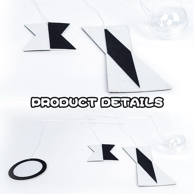 Montessori Munari Mobile Visual Mobiles Black White Felt Handmade Shape and Color Recognition