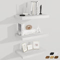 Fun Memories 12 Inch Deep Floating Shelves for Wall, 20 Inch Long Wall Mounted Storage Shelf with Invisible Brackets, 3 Pack Hanging Wood Shelf for Farmhouse, Bedroom, Kitchen, Living Room, White