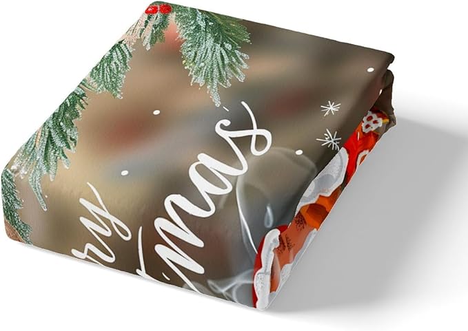 Manfei Christmas Duvet Cover Set Queen Size, Snowflake Pine Print Comforter Cover with 2 Pillowcases, New Year Theme Bedding Set 3pcs for Kids Boys Girls Bedroom Decor,No Comforter