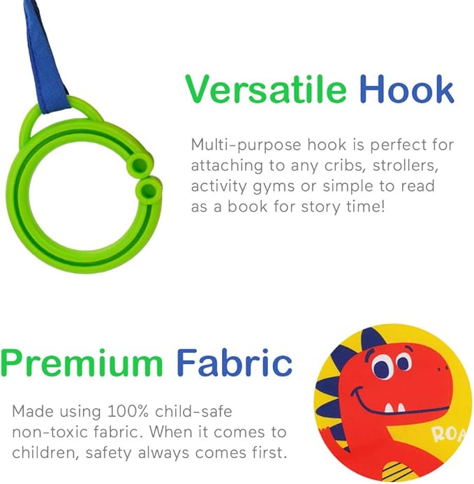 Urban Kiddy™ Baby's My First Family Album | Soft Photo Cloth Book Gift Set for Newborn Toddler & Kids (Dinosaur)