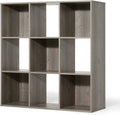 CAPHAUS Sturdy Room 11-Inch Cube Storage Organizer Shelf, with Thick Exterior Edge, Shelf Divider w/Back, Bookcase, 6-Cube / 8-Cube 9-Cube, Colors Available in Rustic Grey Oak and White