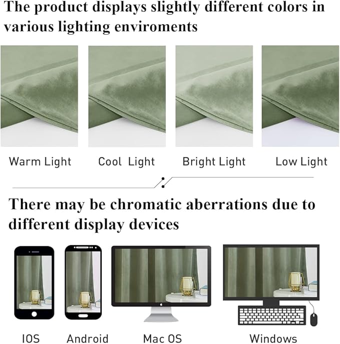 StangH Sage Green Velvet Curtains 84 inches 2 Panels - Thermal Insulated Light Blocking Privacy Drapes for Bedroom/Living Room/Dining Room/Home Office, W52 x L84