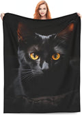 Cute Black Cat Blanket Gifts for Pet Lovers Girls Animal Kitten Flannel Throw Blankets for Home Couch Bed Sofa Soft Cozy Lightweight Halloween Decor Adults All Season 50x40 Inches