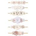 Baby Girl Headbands Nylon Flower Elastic Hairbands 6pcs Hair Accessories Gift for Newborn Infant Toddlers