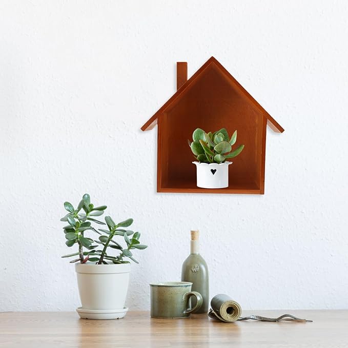 Creative Bedroom Wall-Mounted Storage Shelf House-Shaped Hanging Rack Decorative Wooden Shelf for Household Items and Small Item Organization